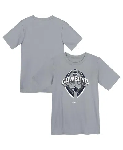 NIKE PRESCHOOL GRAY DALLAS COWBOYS ICON LEGEND PERFORMANCE T-SHIRT