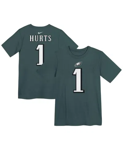 Nike Kids' Preschool Jalen Hurts Midnight Green Philadelphia Eagles Player Name Number T-shirt