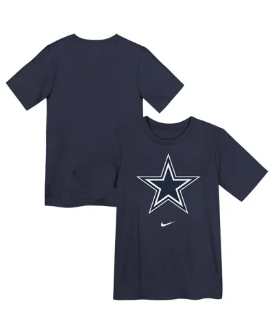 Nike Kids' Preschool Navy Dallas Cowboys Primary Logo Legend Performance T-shirt In Black