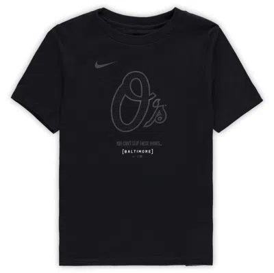 Nike Kids' Preschool  Black Baltimore Orioles City Connect Large Logo T-shirt