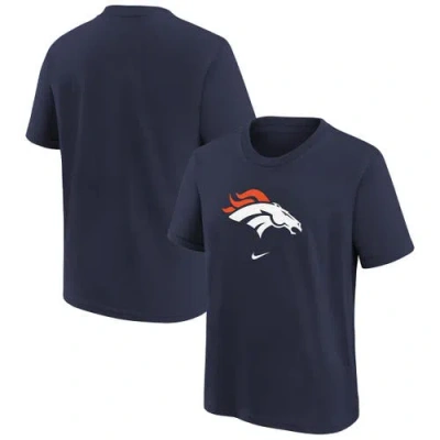 Nike Kids' Preschool  Navy Denver Broncos Team Wordmark T-shirt