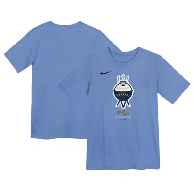Nike Kids' Preschool  Powder Blue Milwaukee Brewers City Connect Large Logo T-shirt