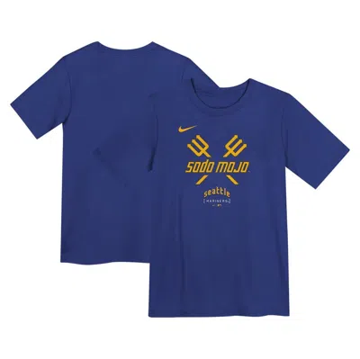 Nike Kids' Preschool  Royal Seattle Mariners City Connect Large Logo T-shirt