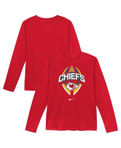 Nike Kids' Preschool Red Kansas City Chiefs Primetime Legend Iconâ Long Sleeve Performance T-shirt