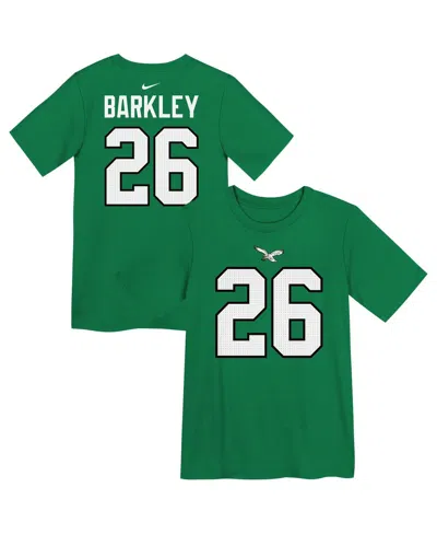 Nike Kids' Preschool Saquon Barkley Kelly Green Philadelphia Eagles Player Name Number T-shirt