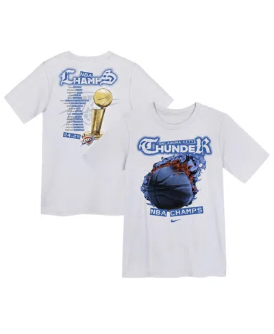 Nike Kids' Preschool White Oklahoma City Thunder 2025 Nba Finals Champions Parade Roster T-shirt