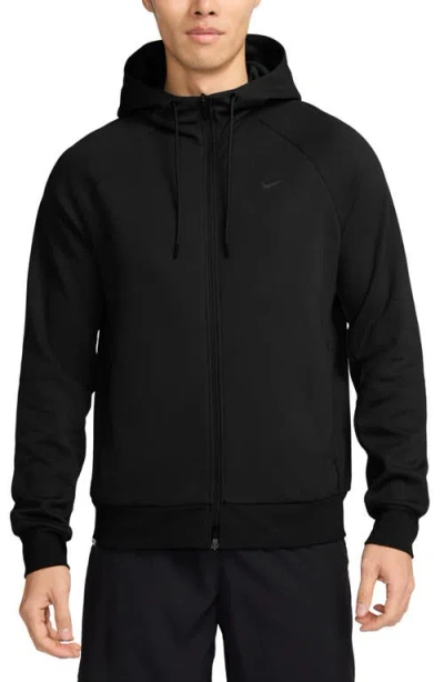 Nike Primary Dri-fit Full Zip Hoodie In Black