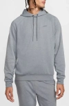 Nike Men's Primary Fleece Dri-fit Uv Pullover Performance Hoodie In Cool Grey/heather