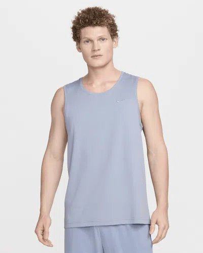Nike Primary Tank Top Men's Blue Stretch Dri-fit Versatile Pullover Srt600
