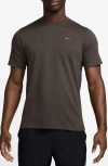 Nike Primary Training Dri-fit Short Sleeve T-shirt In Brown