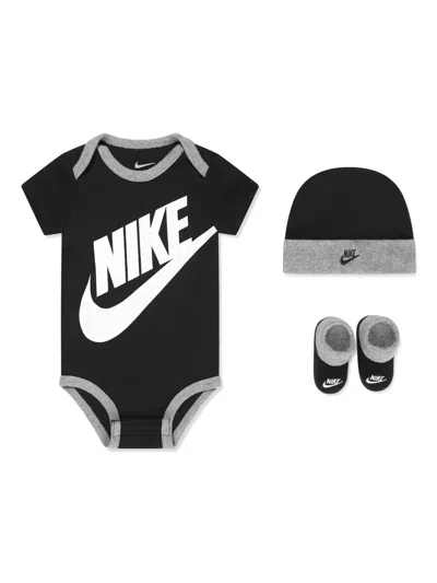 Nike Printed Babygrow Set In Black