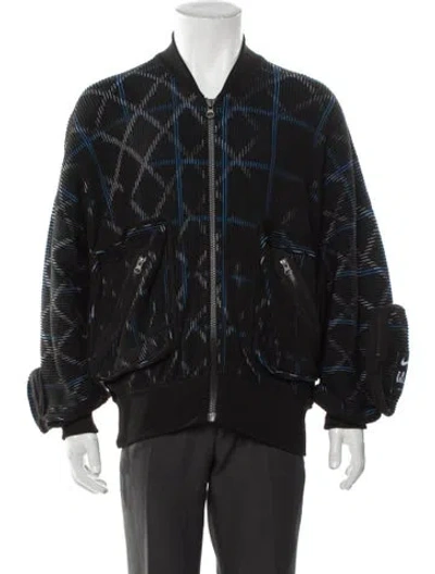 Pre-owned Nike Printed Bomber Jacket W/ Tags In Gray