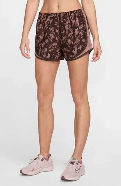 Nike Printed Dri-fit Running Shorts In Brown