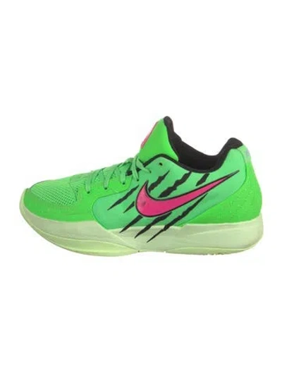 Pre-owned Nike Printed Mesh Accents Athletic Sneakers In Green