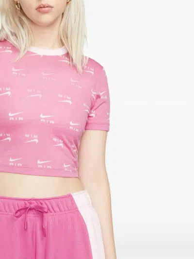 Nike Printed Short-sleeve "pink/white" Top
