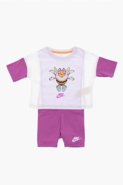 Nike Printed T-shirt And Shorts Set In White