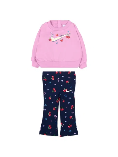 Nike Babies' Printed Trousers Set In Blue