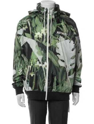Pre-owned Nike Printed Windbreaker In Green