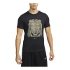 Nike Printing Basketball Sports Round Neck Short Sleeve Black In Black
