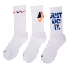 Nike Printing Logo Athleisure Casual Sports Socks 3 Pairs White