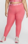 Nike Women's  Pro 365 Leggings (plus Size) In Aster Pink/pinksicle/white