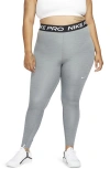 Nike Women's  Pro 365 Leggings (plus Size) In Smoke Grey/heather