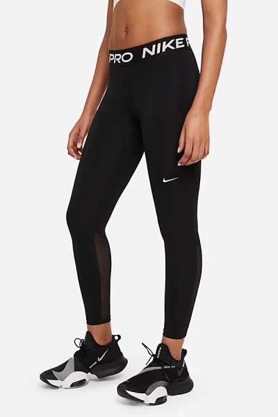 Nike Pro 365 Mesh Panel 7/8 Leggings In Black/white, Women's At Urban Outfitters In Multi