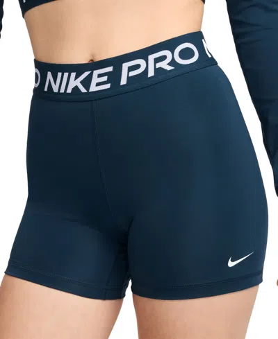 Nike Pro 365 Women's 5" Shorts In Armory Navy,white