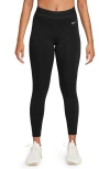 Nike Women's  Pro Mid-rise 7/8 Mesh-paneled Leggings In Black/ White