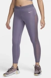 Nike Women's  Pro Mid-rise 7/8 Mesh-paneled Leggings In Daybreak/ White
