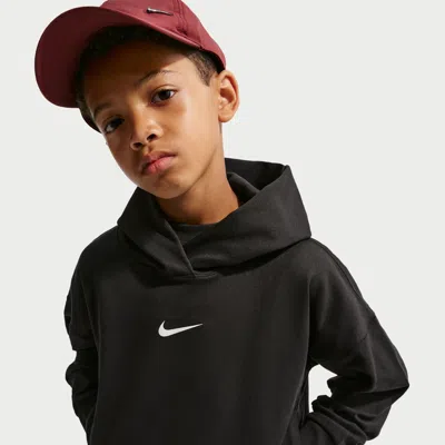 Nike Pro Big Kids' (boys') Dri-fit Fleece Pullover Hoodie In Black