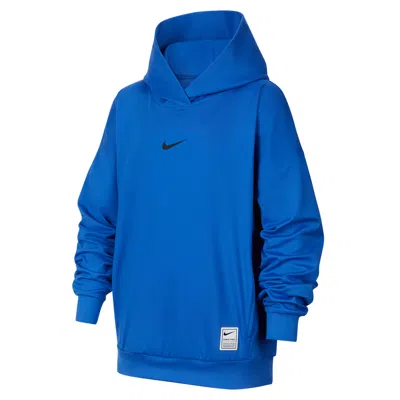 Nike Pro Big Kids' (boys') Dri-fit Fleece Pullover Hoodie In Blue