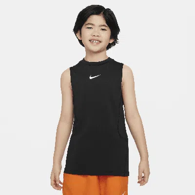 Nike Pro Big Kids' (boys') Sleeveless Top In Black,white