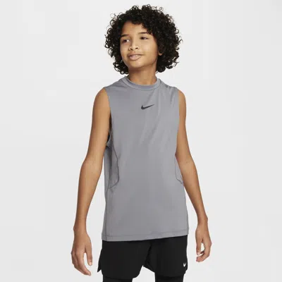 Nike Pro Big Kids' (boys') Sleeveless Top In Smoke Grey,black