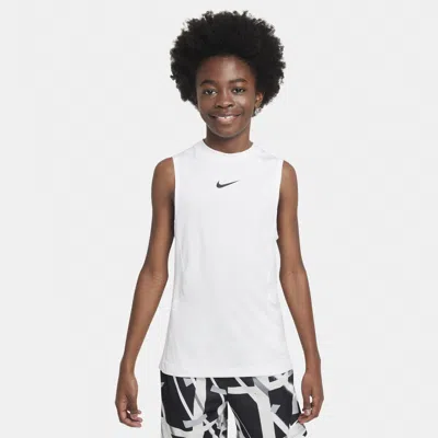 Nike Pro Big Kids' (boys') Sleeveless Top In White,black