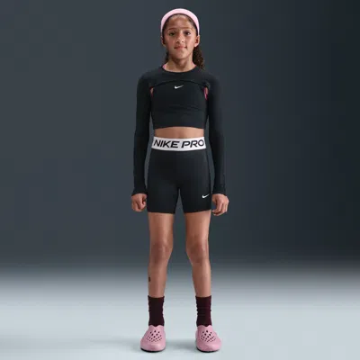 Nike Pro Big Kids' (girls') Dri-fit 5" Shorts In Black