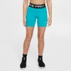 Nike Pro Big Kids' (girls') Dri-fit 5" Shorts In Green