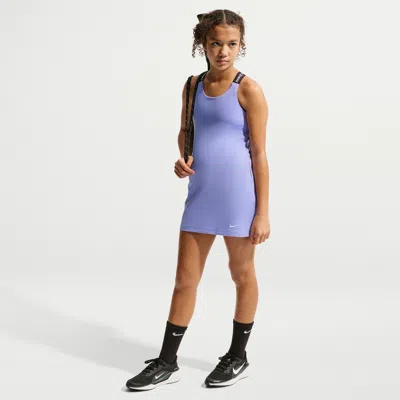 Nike Pro Big Kids' (girls') Dri-fit 1/2-zip Training Top In Purple