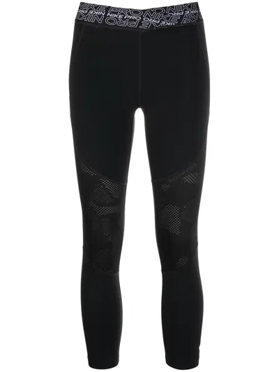 Nike Women's  Pro Mid-rise Crop Leggings In Black