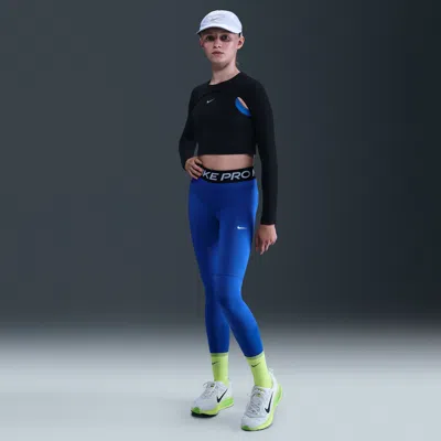 Nike Pro Dri-fit Big Kids' (girls') Leggings In Blue