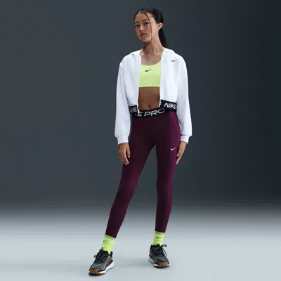 Nike Pro Dri-fit Big Kids' (girls') Leggings In Burgundy