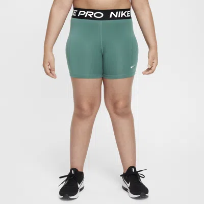 Nike Pro Dri-fit Big Kids' (girls') Shorts (extended Size) In Green