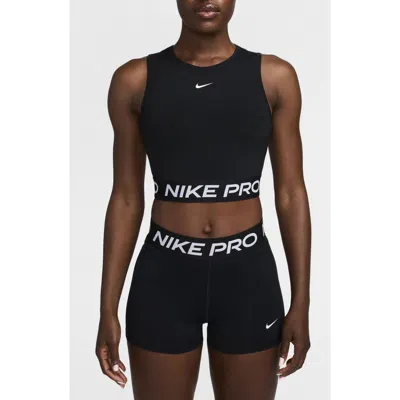 Nike Pro Dri-fit Crop Tank Top In Black