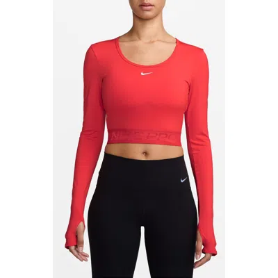 Nike Pro Dri-fit Long Sleeve Crop T-shirt In Multi