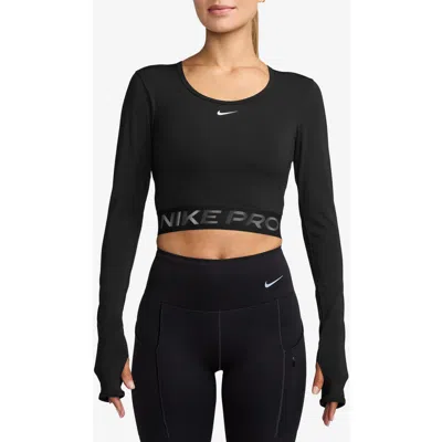 Nike Pro Dri-fit Long Sleeve Crop T-shirt In Multi