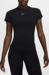 Nike Women's  Pro Dri-fit Short-sleeve Top In Black/white
