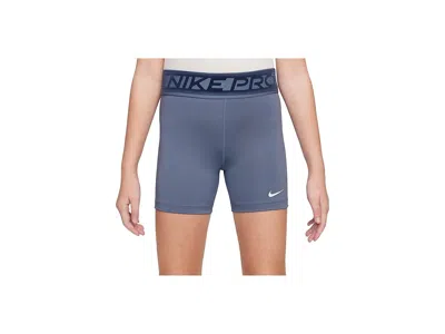 Nike Pro Dri-fit 3 Shorts Sport Pack (little Kid/big Kid) Girl's Shorts World Indigo : Xs (6x Big Kid) 3,