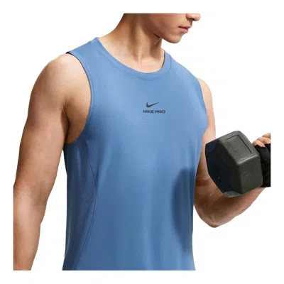 Nike Pro Dri-fit Tank 'indigo Storm Black' In Blue