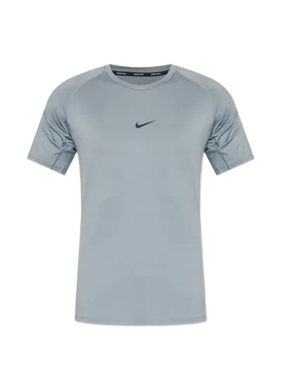 Nike Pro Dri-fit Tight Short-sleeve Fitness Top In Gray