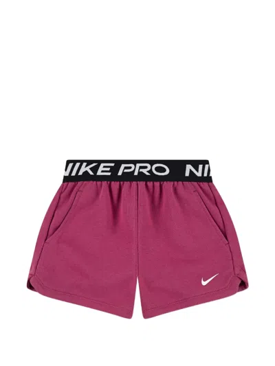 Nike Kids'  Pro Essentials Logo-waistband Shorts In Pink